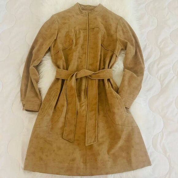 Vintage Sherbert Originals Suede Coat Dress with Tie Size Medium - Picture 13 of 13